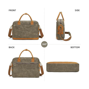 Sac à bandoulière unisexe en cuir de vachette grande capacité, sacoche d'affaires vintage en cuir véritable avec compartiment amovible pour ordinateur portable, motif géométrique - Product Image 4