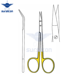 กรรไกรผ่าตัดจมูก 10 ซม. / 4 นิ้ว แบบโค้ง TC สีทอง กรรไกรผ่าตัดคุณภาพสูง ผลิตจากเหล็กกล้าไร้สนิม สำหรับการตัดที่แม่นยำ - Product Image 2