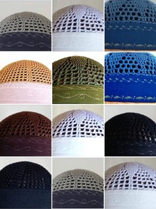 Nouveauté : Bonnet de prière musulman MARSI KUFIS de qualité export, pour homme, couleur unie, en maille, 100 % coton, broderie artisanale, ajustable - Product Image 3
