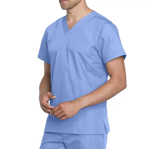 Uniformes d'hôpital pour hommes en gros, en jean, col en V uni, respirants, personnalisables, haute qualité, nouveau style, meilleures ventes - Product Image 2