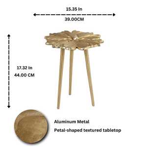 Modern Haven CoGold Aluminum Rectangular Side <b>Table</b> Flower Design Contemporary Home Furniture Living Room Decor Durable Finish - Product Image 3