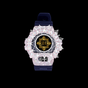 Montre pour femme fabriquée en Inde, élégante, en quartz, avec diamants en moissanite, bracelet en acier inoxydable, cristal saphir, pierres brillantes - Product Image 1