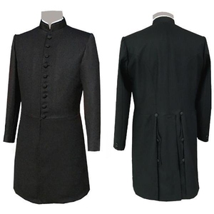 Manteau noir d'officier des Chevaliers Templiers, uniforme maçonnique pour cérémonies, défilés et tenue de loge formelle, insignes. - Product Image 1