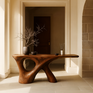 Mesa de Consola Moderna de Madera Maciza Natural Hecha a Mano, Marca Luxali de Alta Calidad, Modelo para Sala de Estar, Hotel, Entrada - Product Image 5