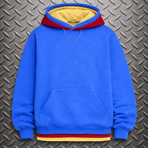 High Quality Unisex Heavy Weight Cotton <b>Three</b> Layers French Terry Blank Solid Plain Pullover Boxy Cropped Hoodies for Men Hoodie - Product Image 1