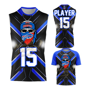 Youth <b>Compression</b> 7v7 Jersey Sublimated Sleeveless Hooded 7on7 Football Uniforms Jersey's - Product Image 5
