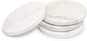 Juego de Posavasos de Mármol Blanco de Diseño Antiguo, Venta al Por Mayor, Posavasos de Mármol para Mesa de Comedor - Product Image 4