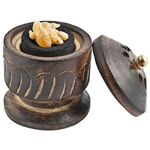 Mabkhara Hand-Made Sandalwood Incense <b>Burner</b> With Brass Insert Aromatic Diffuser Wooden Hexagonal Box <b>For</b> Home Decor Holder - Product Image 2