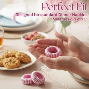 Ensemble d'anneaux de serviette - 12 pièces, élégants porte-serviettes ronds en plastique et rayonne pour la décoration de table, pour mariage, fête, vacances - Product Image 2