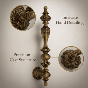 Poignée de porte en laiton massif HI SAFE 24 pouces |   Poignée d'entrée robuste et moderne avec finition PVD, quincaillerie de porte extérieure principale pour l'extérieur - Product Image 2