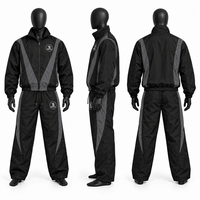 Ensemble de survêtement d'hiver pour homme 100 % polyester, coupe-vent à manches longues, blocs de couleur, fermeture éclair intégrale, faible MOQ, prix abordable, haute qualité