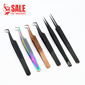 Fiber Tip Lash Isolation Tweezers for Eyelash Extension Professional Tweezers for Artists Anti Slip Diamond Grip Japanese Steel - Product Image 3