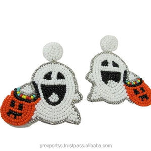Pendientes de Aro Góticos de Calavera con Cuentas de Cristal y Diamantes de Imitación, de Acero Inoxidable, para Halloween, Talla Personalizada, para Mujer, con Diseño de Esqueleto Espeluznante - Product Image 6