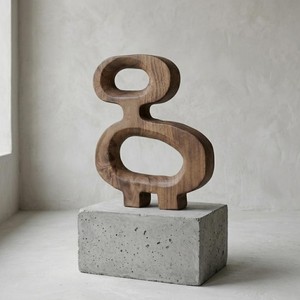 Sculpture abstraite en bois en promotion, décoration de table minimaliste, ornement artistique de forme irrégulière pour salon - Product Image 2