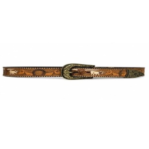 Cinturón de Cuero Estilo Western con Diseño Animal Grabado a Mano y Hebilla de Cobre de Diseño, Estilo Casual Vintage - Product Image 4