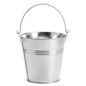 Seau en métal galvanisé de qualité supérieure avec poignée en bois pour la décoration de la maison, seau décoratif miniature en métal galvanisé pour le jardin - Product Image 6