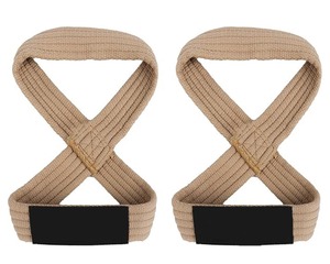 Sangles de levage en coton antidérapantes avec fermeture Velcro pour la musculation unisexe - Product Image 1