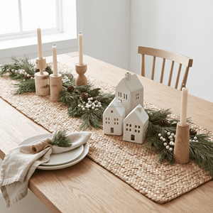 13 x 60 Inches Natural Jute <b>Table</b> <b>Runner</b> – Bohemian Woven Dining <b>Table</b> <b>Runner</b> for Rustic & Natural Home Decor - Product Image 1