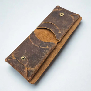 Solid Stitchless Genuine Leather <b>Wallet</b> Minimalist Card Sleeve No Stitch Slim <b>RFID</b> <b>Blocking</b> Men Credit Purse SLW-0047 - Product Image 1