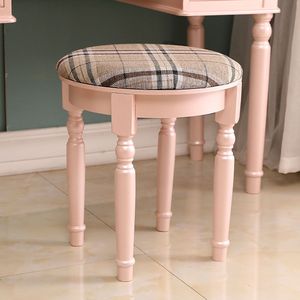 Toeletta/Comò Rosa Fluorescente a Colonna Romana con Specchio Quadrato Pieghevole a Tre Ante e Cassetti per Trucco - Product Image 6