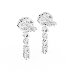 Diseño fino zirconia cúbica 22K oro plata esterlina diamante dos pendientes mujeres regalo para ella - Product Image 5