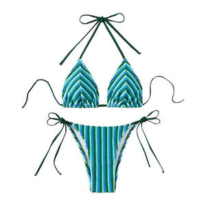 Collection de maillots de bain deux pièces sexy à motif floral pour femme, coupe haute, confortables pour les vacances d'été - Product Image 4