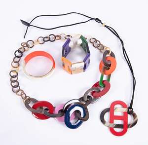 Handmade <b>Resin</b> <b>Craft</b> Beaded Necklace Multicolor Irregular Shape Statement Jewelry Fashion Accessory - Product Image 3