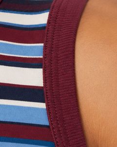 <b>Maroon</b> Blue Striped Men Cotton Tank <b>Top</b> Sleeveless Vest Casual Summer Gym Fitness Shirt Breathable Loose Fit Streetwear Tank <b>Top</b> - Product Image 5