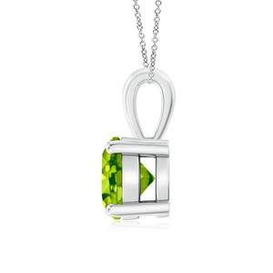 Trendy Wholesale Rhaya Jewels Sterling Silver Rhodium Plated Cut <b>Peridot</b> Solitaire <b>Pendant</b> Handmade Minimalist Everyday Wear - Product Image 2