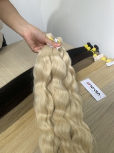 ผมแท้เวียดนามคุณภาพสูงแบบซุปเปอร์ดับเบิ้ลดรอว์น 100%  แบบธรรมชาติ  ลอนธรรมชาติ/ตรง  พร้อมสี # 1 # พีแอลเอ # สีน้ำตาล 50-70 ซม. - Product Image 6