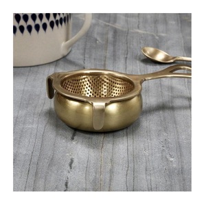 Brass <b>Tea</b> Long Handle Strainer Perfect Coffee Grounds Herbal Spoons Flatware for Drink <b>Tea</b> Coffee Powder - Product Image 4