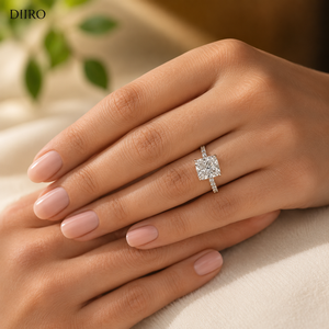 Bague de fiançailles en diamant taille princesse, argent sterling 925, cadeau de la Saint-Valentin, bague élégante en moissanite - Product Image 5