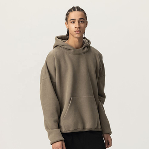 Sweat-shirt à capuche surdimensionné pour homme, couleur unie, en molleton de coton, décontracté, manches régulières, pour l'automne - Product Image 5