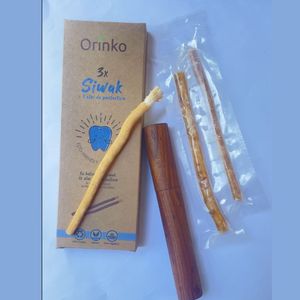 Bâtonnets de brosse à dents naturels Miswak pour le nettoyage quotidien des dents et les soins bucco-dentaires personnels Orinko Siwak Miswak Packs de 3 bâtonnets de voyage - Product Image 1
