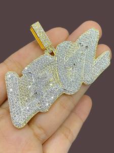 Colgante de Aleación Chapado en Oro con Forma de Ala e Incrustaciones de Cristal de Estrás, Estilo Hiphop, Amuleto Unisex, Regalo - Product Image 2