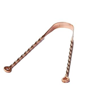 Grattoir à langue en cuivre pur, idéal pour les voyages, avec étui, grattoir à langue en cuivre avec poignée ergonomique torsadée - Product Image 2