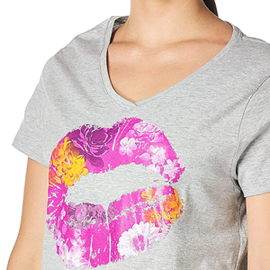Camiseta de manga corta informal y a la moda para mujer, estilo vintage, holgada, de punto, con logo digital, venta al por mayor - Product Image 6