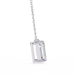 925 Sterling Silver Emerald Cut Moissanite Pendant Necklace Lab Grown Diamond Solitaire Jewelry for Women - Product Image 4