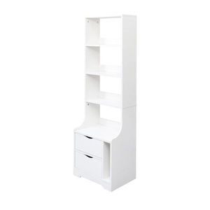Bookshelf Nightstand with <b>2</b> <b>Storage</b> <b>Drawers</b> for Bedroom - Product Image 5