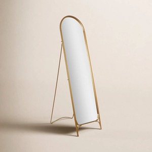 Elegant Gold Frame <b>Standing</b> Mirror with Slim Shape Ideal for <b>Corner</b> Decoration in Shopping Mall Home and Hotel Spaces From India - Product Image 6