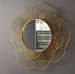 Decorative Bohemian Wall Mirror with 5mm <b>Metal</b> <b>Frame</b> Iron Wire Border Design Interior Wall Decor Wholesale Price From India - Product Image 5