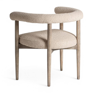 Sillón de Madera para Descanso, Tapizado en Tela, con Brazos de Madera Sólida, para Jardín, Comedor u Hotel - Product Image 5