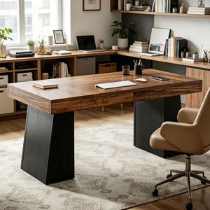 Escritorio Ejecutivo Moderno de Mediados de Siglo, Escritorio para Gerentes de Oficina con Almacenamiento en Cajones para Estaciones de Trabajo, Edificios de Oficinas y Hoteles - Product Image 5