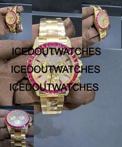 Montre de luxe pour homme sertie de diamants, avec mouvement mécanique en moissanite VVS, boîtier en acier inoxydable, emballage en boîte - Product Image 4