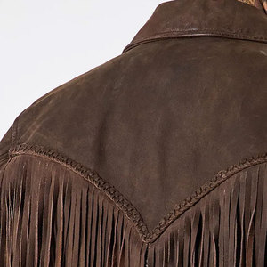 Men's Premium Genuine Suede Leather <b>Fringe</b> <b>Jacket</b> Winter Wear Plain Dyed Finish All Sizes Custom OEM Wholesale Factory Direct - Product Image 6