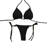 Ensemble de bikini string sexy Maillot de bain à nouer sur le côté avec bretelles fendues Bandage réglable pour femmes
