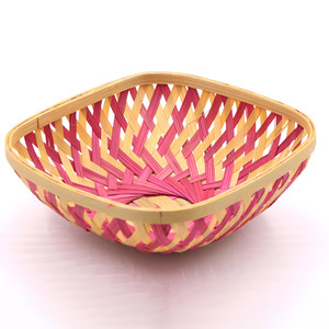 Handwoven natural basket <b>bamboo</b> storage baskets small fruit <b>container</b> for pantry shelf storage - Product Image 1