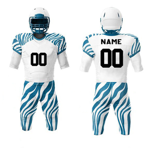 Ensemble de maillot de football américain vert et blanc pour homme, sublimé, col en V, manches courtes, anti-humidité, ajusté, uniforme adulte toutes saisons - Product Image 2