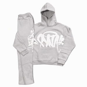 Mens Pullover Hoodie Tracksuit Kangaroo Pocket Hooded Sweatshirt and Sweatpants Set Cotton Blend Casual <b>Jogging</b> <b>Suit</b> OEM - Product Image 1