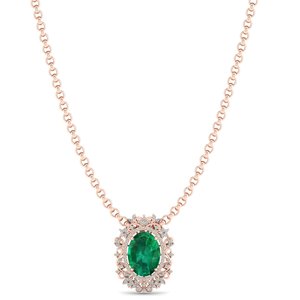 REYES New Design Fine Jewelry Luxury 14K 18K <b>Solid</b> <b>Gold</b> Moissanite <b>Pendants</b> Oval Cut 11.67 Carat Emerald Gemstone <b>Pendants</b> - Product Image 5
